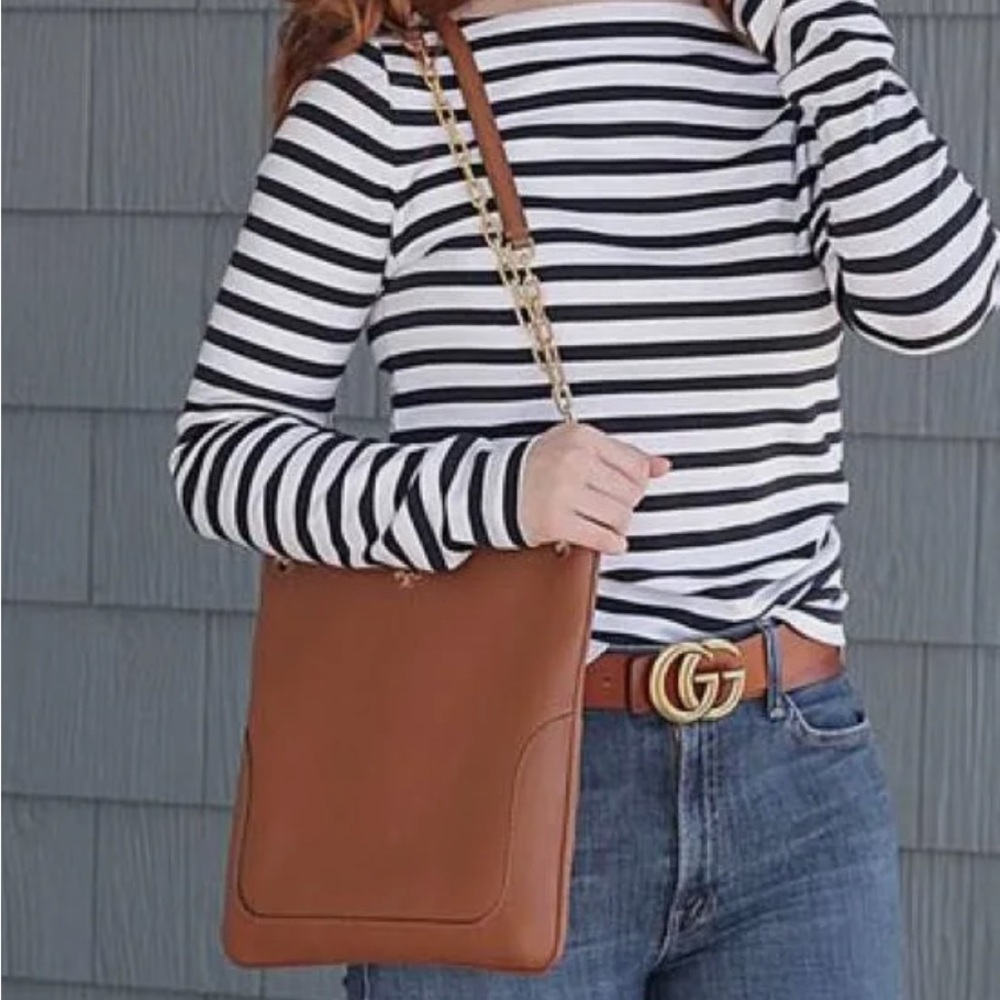 Tory Burch Elegant Brown Leather Shoulder Bag